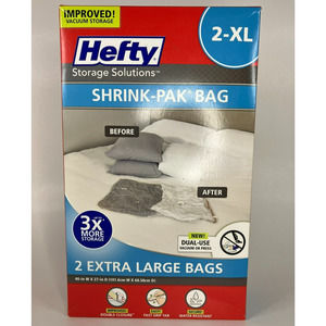 2 Hefty Shrink-Pak Bags in Extra Large XL size